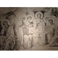 Charcoal Sketch of the Nativity by Ludwig Thiersch